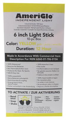 AMER 612HY100F STICKS 6IN 12H YELL 100