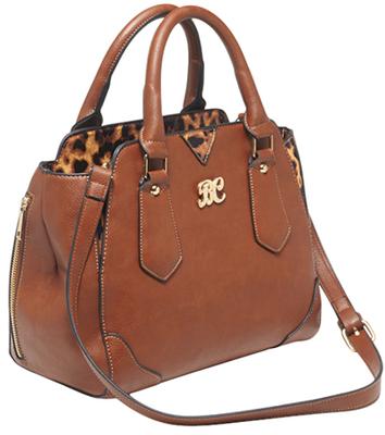 BULLDOG SATCHEL PURSE W/HLSTR CHSTNT